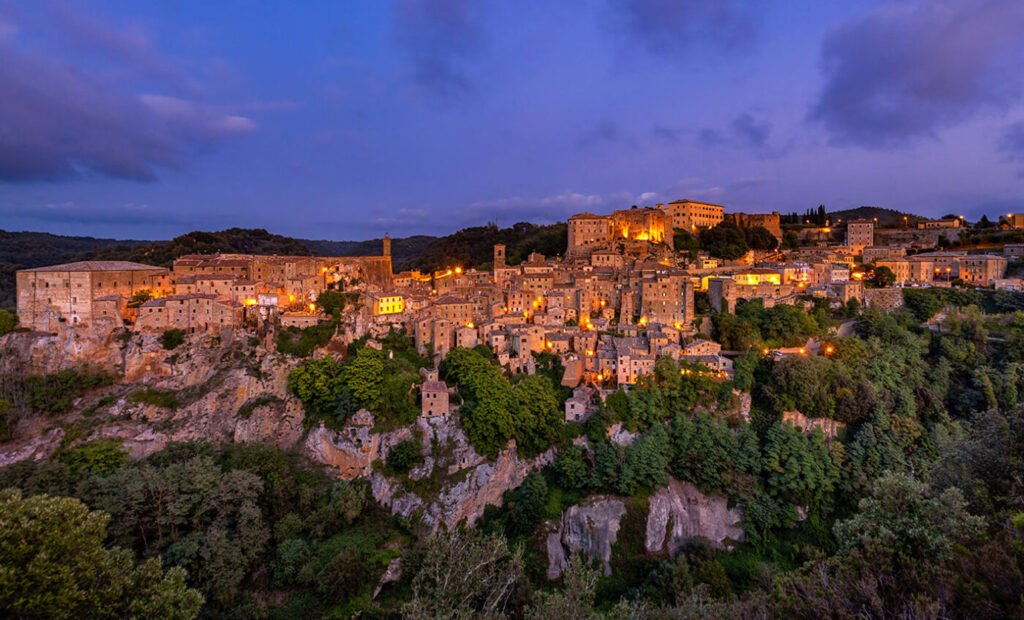 Blue Hour, Sorano, Tuscany, Italy - tuscany photography tours and workshops