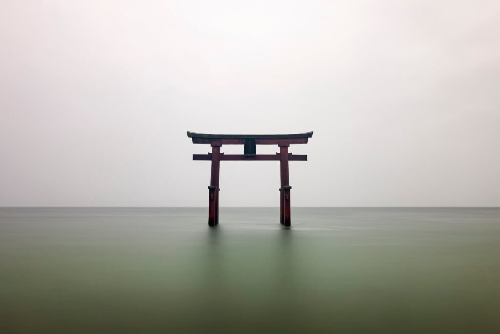 Shirahige Shrine Torii, Lake Biwa, Japan