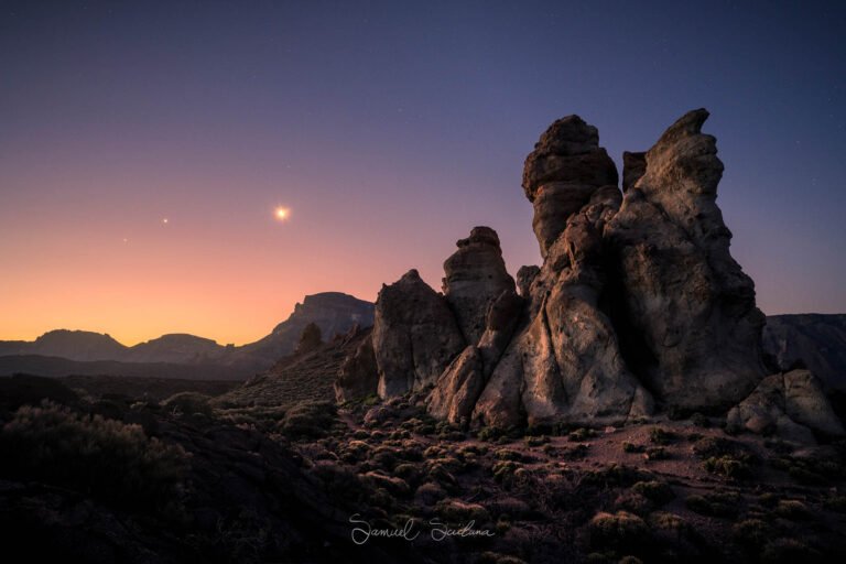 Sunset in Tenerife, Canary Islands. Teide National Park.
