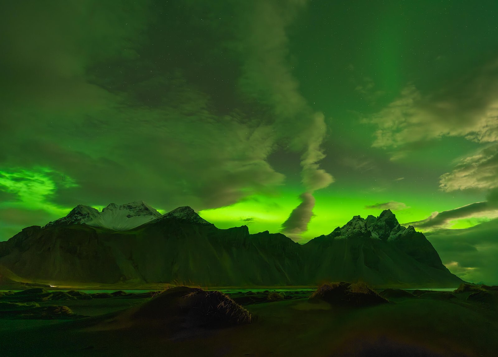 Aurora Borealis, Vestrahorn, Iceland