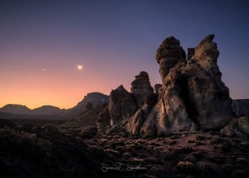 Sunset in Tenerife, Canary Islands. Teide National Park.